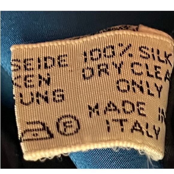 Cartier Must de Cartier Blue Silk Scarf with a chain motif Vintage 82 cm - Picture 7 of 7